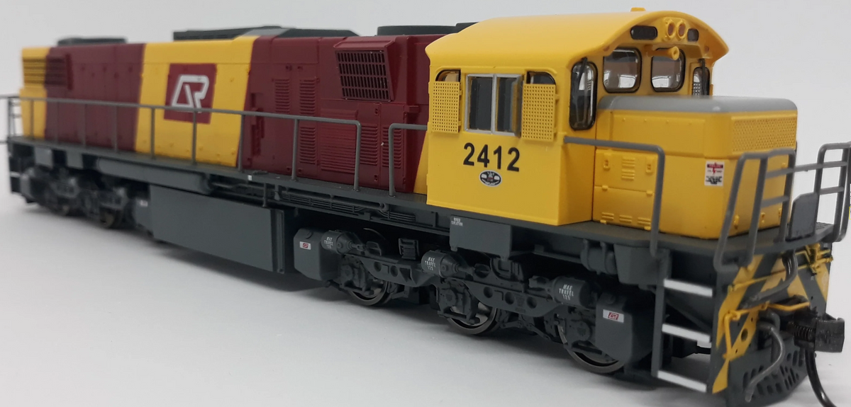 Wuiske Models Queensland Rail #2412 Corporate (Broncos) Livery Locomotive HOn3½ 12mm Brand New