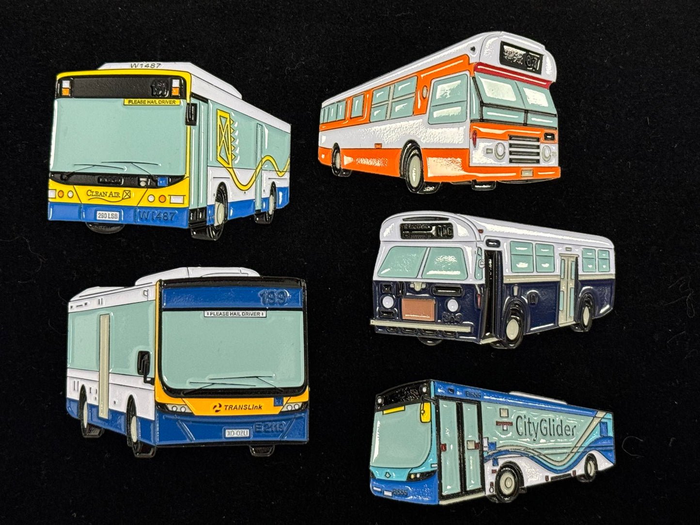 Brisbane Bus Badges - Series 1 - Set of 5