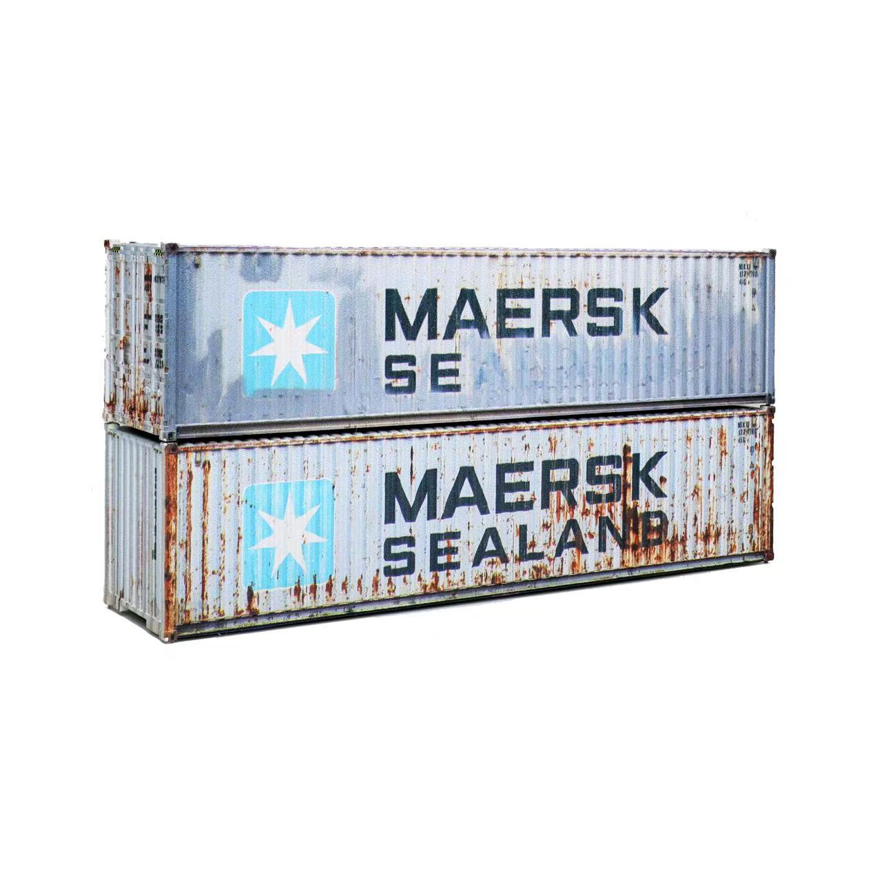 N Scale Shipping Container Set - Maersk - Pre Weathered - Pre Order