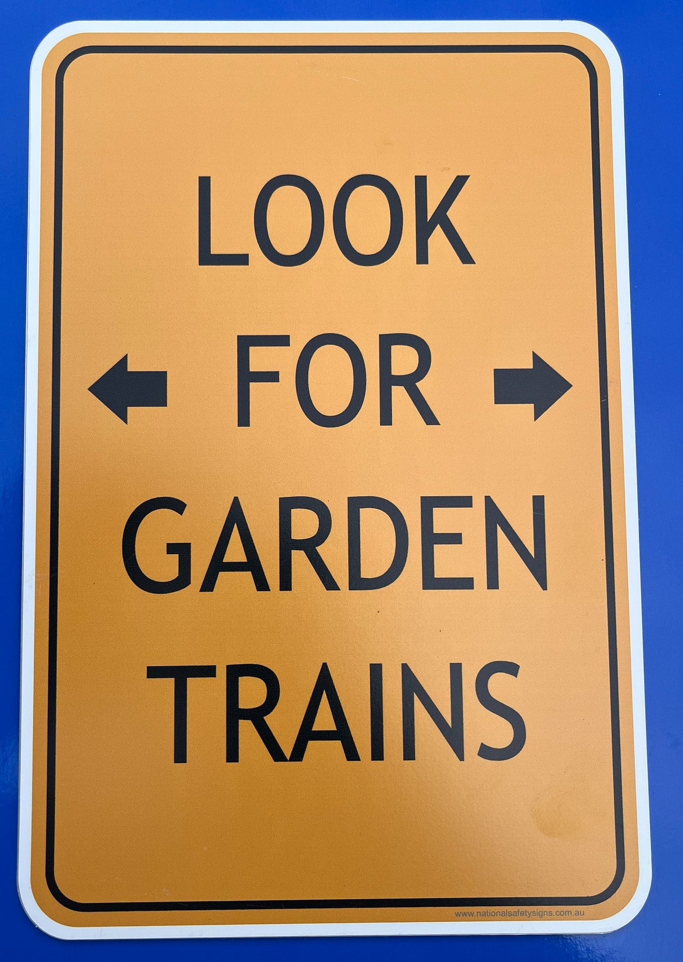 Look out for Garden Trains aluminium sign