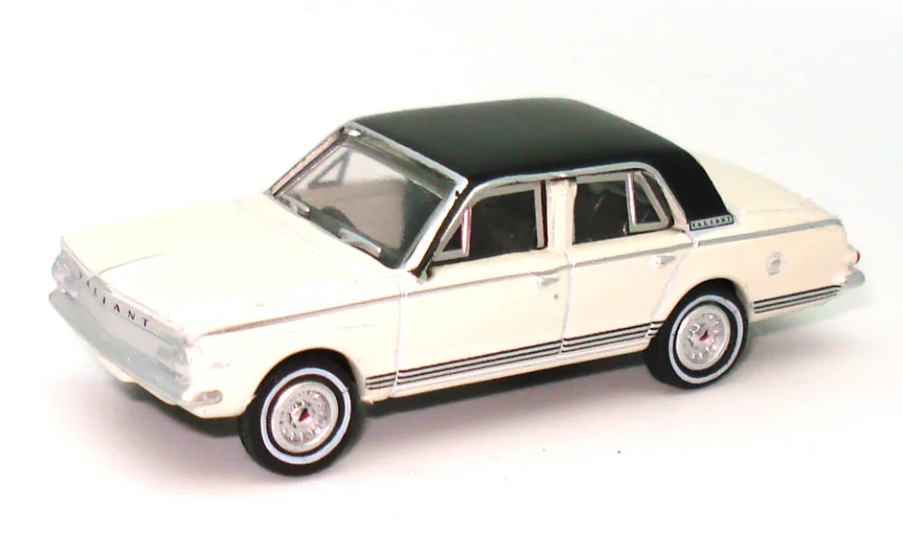 Road Ragers 1:87 1963 AP5 Valiant Regal – Alpine White with Black Vinyl Roof