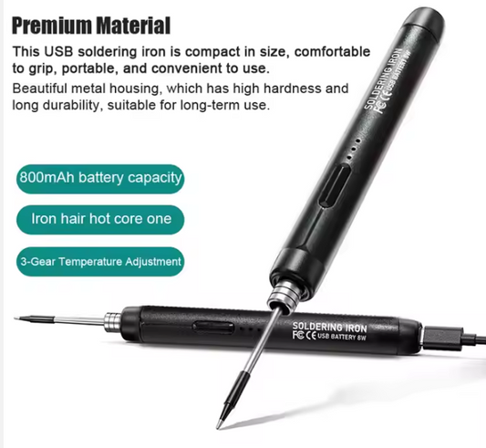 USB Rechargeable 300-450C Temperature Adjustable Soldering Iron
