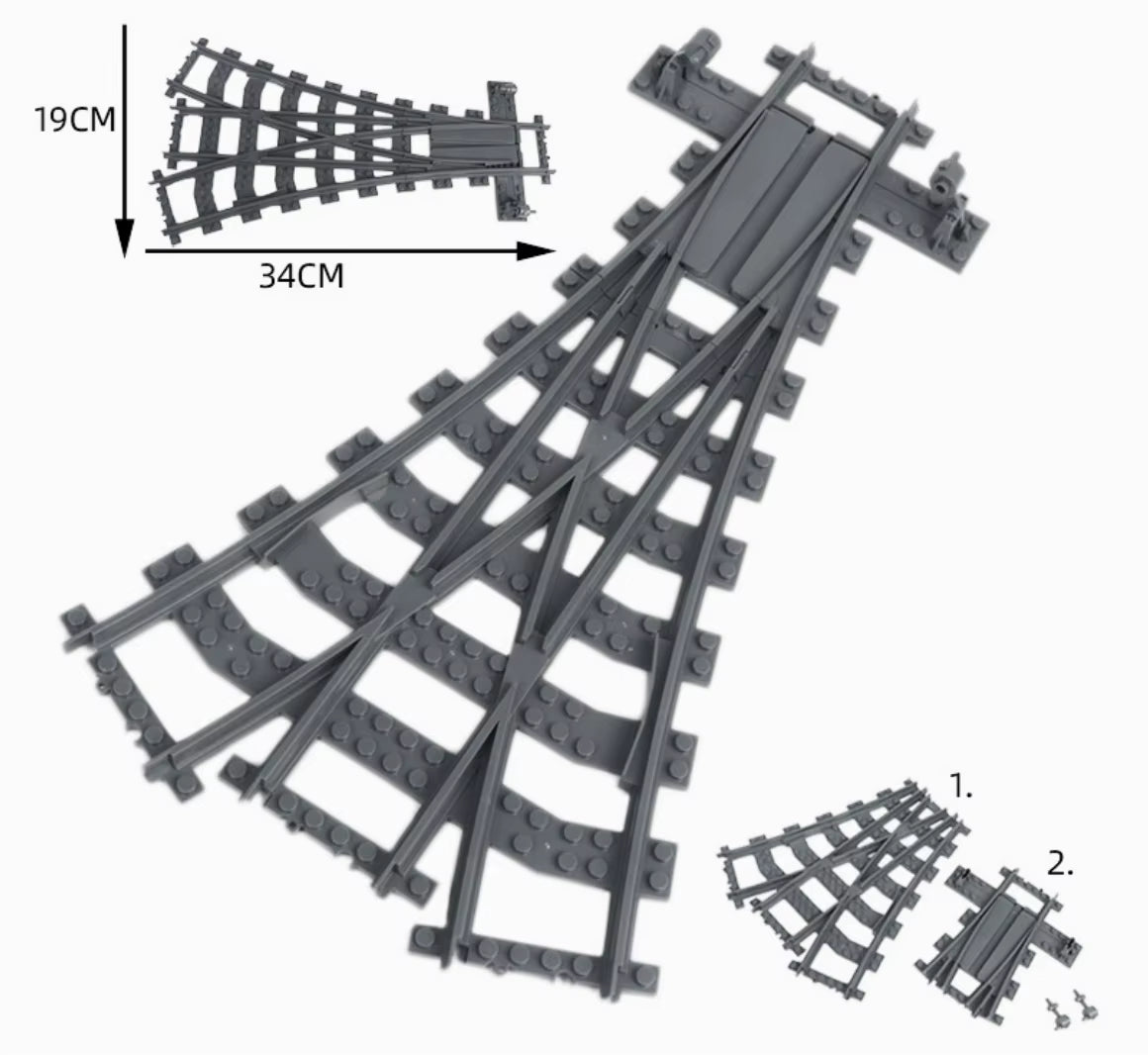 BuildingToys Brick Track - 3 Way Points