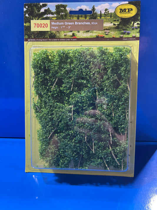 MP Scenery - Medium Green Branches HO 50/pk