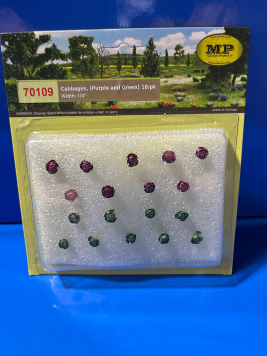 MP Scenery - Cabbages (Purple and Green) HO 18/pk