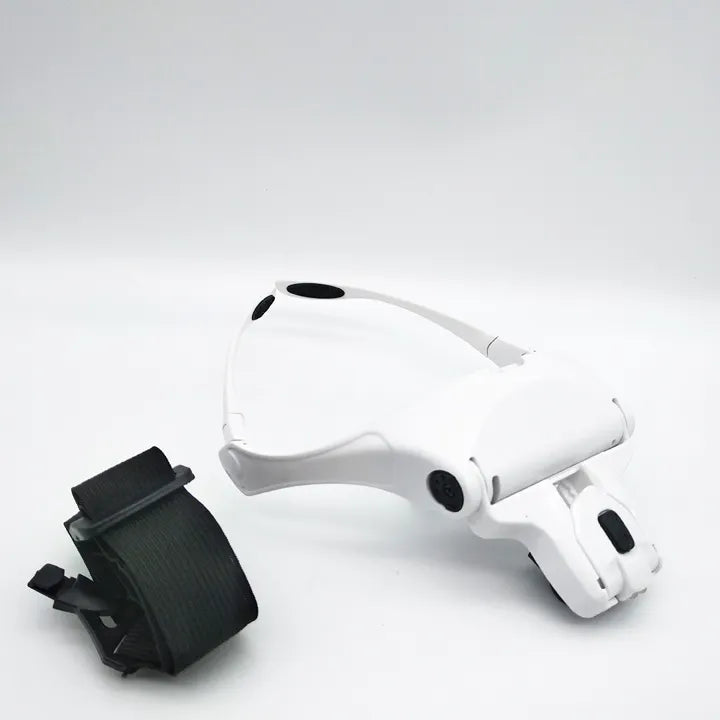 Magnifying Headset with Interchangable Lenses and LED light