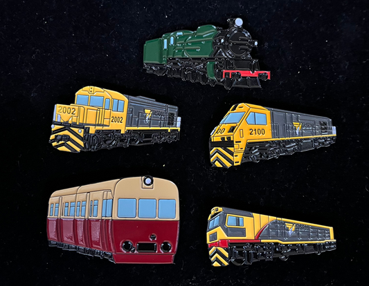 Tasmania Train Badges - Series 1 - Set of 5