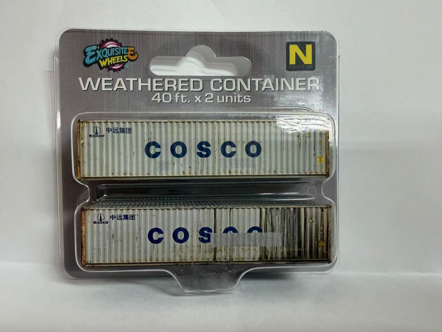 N Scale Shipping Container Set - COSCO - Pre Weathered - Pre Order