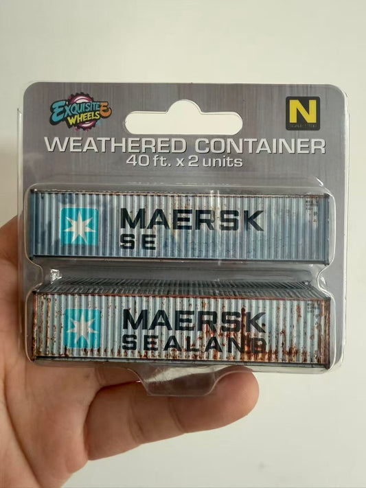 N Scale Shipping Container Set - Maersk - Pre Weathered - Pre Order