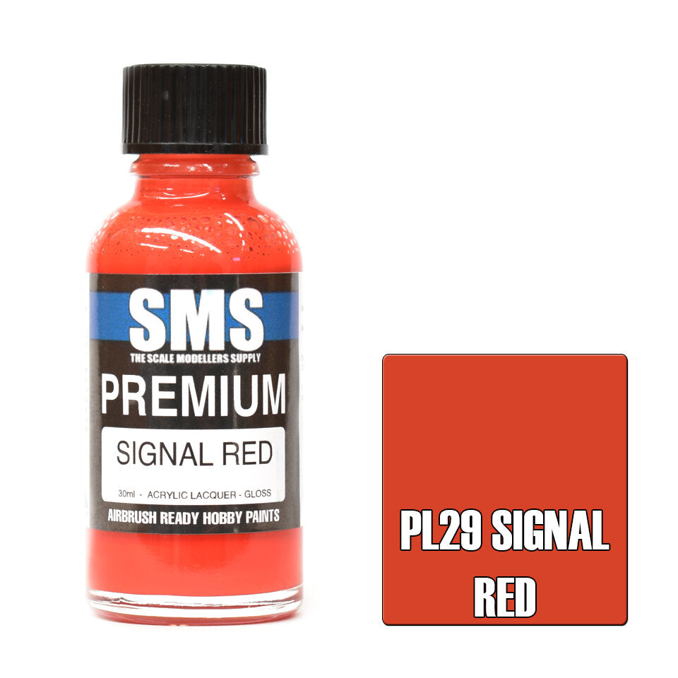 SMS Paints Premium SIGNAL RED 30ml – Model Box