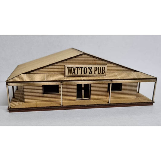 Trackside Models Laser Cut Kit - Watto's Pub - HO Scale