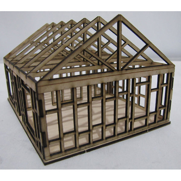 Trackside Models Laser Cut Kit - House Under Construction - HO Scale