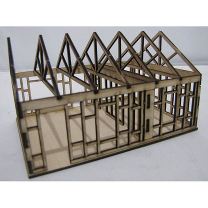 Trackside Models Laser Cut Kit - House Under Construction - HO Scale