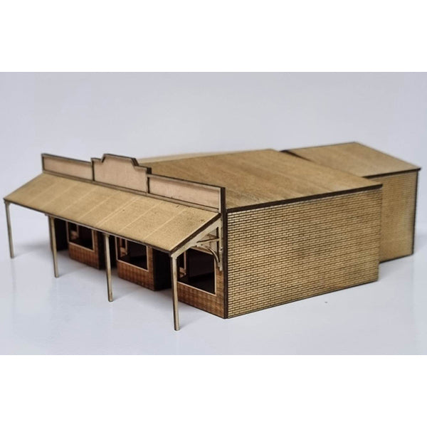 Trackside Models Laser Cut Kit - Low Relief The Shops  - HO Scale