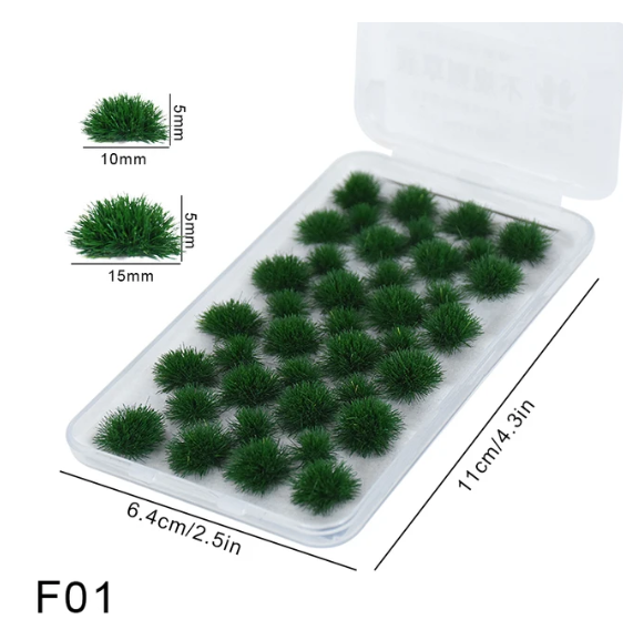 Grass Tufts - Deep Green F1