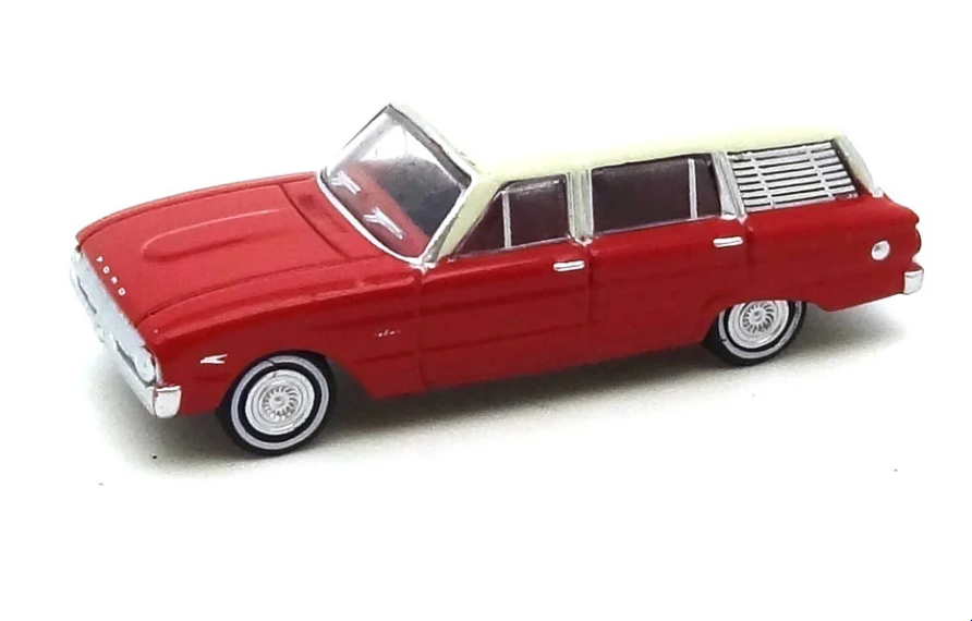 Road Ragers 1:87 1962 XL Falcon Station Wagon – Woomera Red with Merino White roof