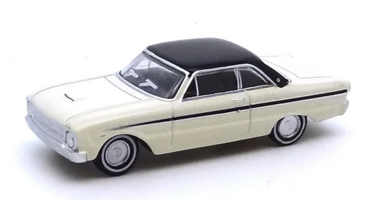 Road Ragers 1:87 1964 XM Falcon Coupe – Alpine White with Onyx Black roof