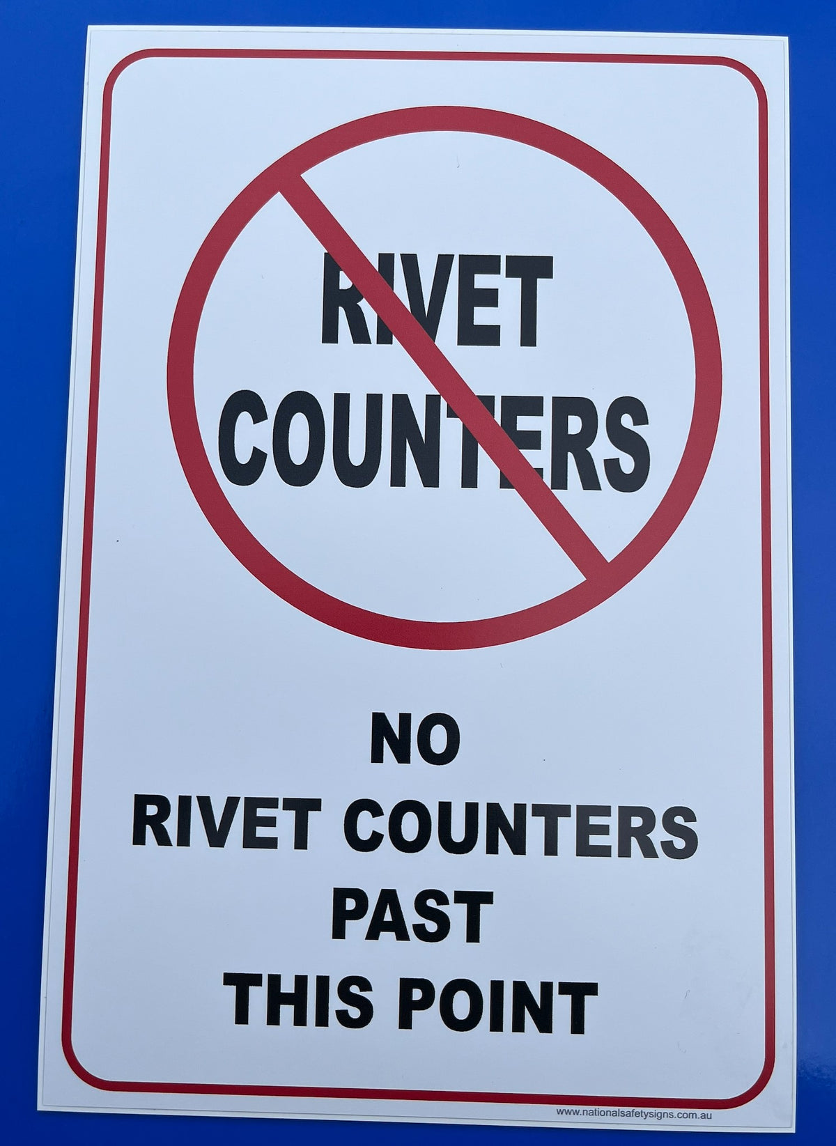 No Rivet Counters plastic sign – Model Box