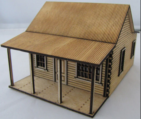 Trackside Models Laser Cut Kit - Sawtooth Cottage - HO Scale
