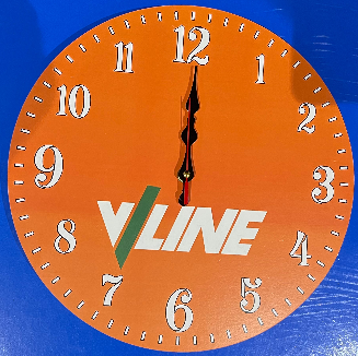 VLine logo Clock - Wooden Back